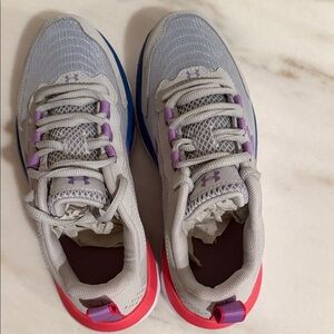 Under Armour Gray and Pink Kids Sneakers